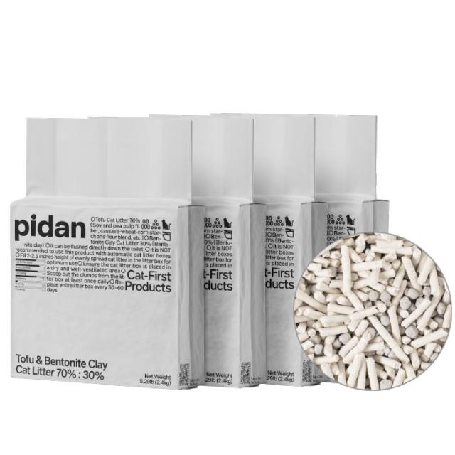 【pidan】經典 豆腐膨潤土 70%:30% 混合貓砂 2.4kg 4包組(豆腐砂、礦砂混合)