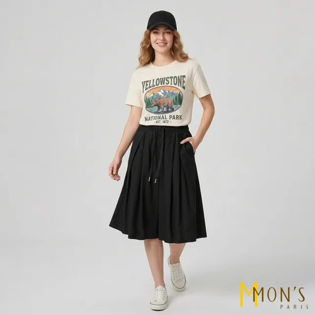 【MON’S】水洗精梳棉褲裙(直)