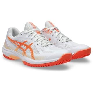 【asics 亞瑟士】羽球鞋 女鞋 匹克球 運動鞋 COURT HUNTER FF 白橘 1072A112-100