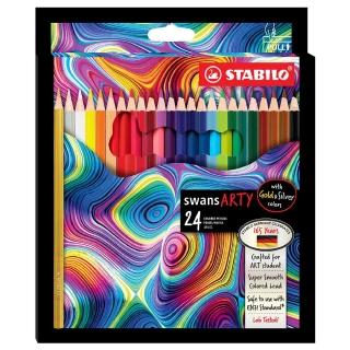 【STABILO】德國 思筆樂 Swans ARTY 油性色鉛筆 紙盒 24色組/盒 ST1520/24