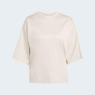 【adidas 愛迪達】W All Szn Sl T 女 T恤 休閒短袖 米 亞版 垂墜感 柔軟(JV9889)