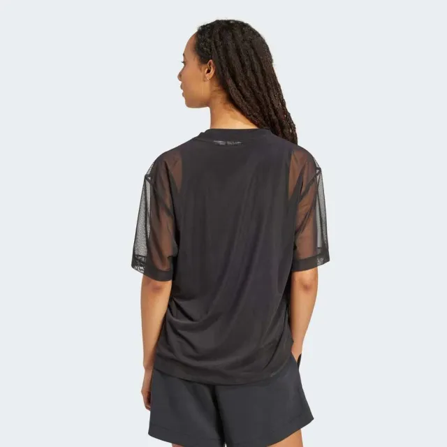 【adidas 愛迪達】W All Szn Sh T 女 T恤 運動上衣 休閒短袖 黑 亞版 外罩 單穿(JM3737)