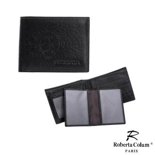 【Roberta Colum】諾貝達歐洲真皮鱷魚紋男士9卡3照皮夾短夾