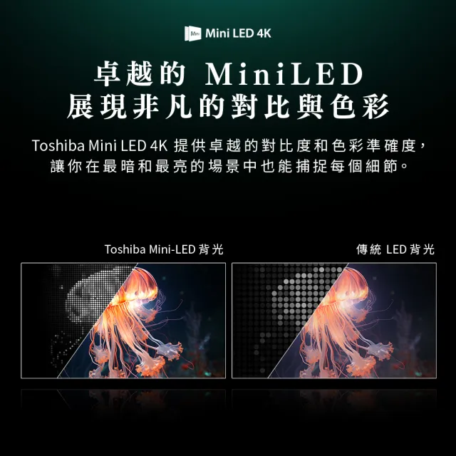 【TOSHIBA 東芝】REGZA 75型4K 144Hz QD Mini LED VIDAA AirPlay2 智慧顯示器(75Z870NP)含壁掛安裝