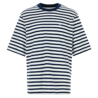 【AMI PARIS】春夏新款 男女同款 寬鬆版型 橫條紋短袖T恤-深藍色/白色 (XXS號、XS號、S號、M號、L號、XL號)