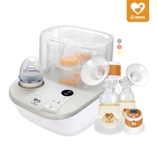 【Cmore】K2三合一溫奶器蒸氣消毒鍋+C1三合一雙邊電動吸乳器(新手爸媽的好幫手)