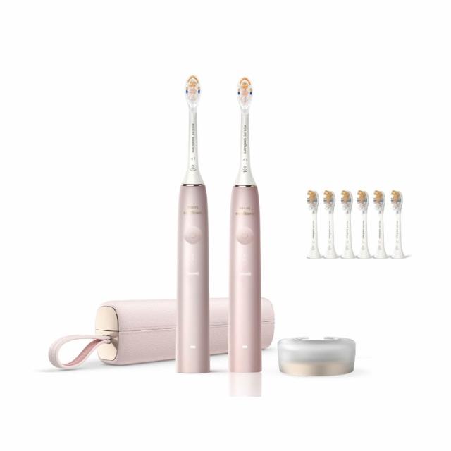 【Philips 飛利浦】官方直營 Sonicare頂級尊榮AI智能音波電動牙刷-HX9996/13 玫瑰金(雙入組)