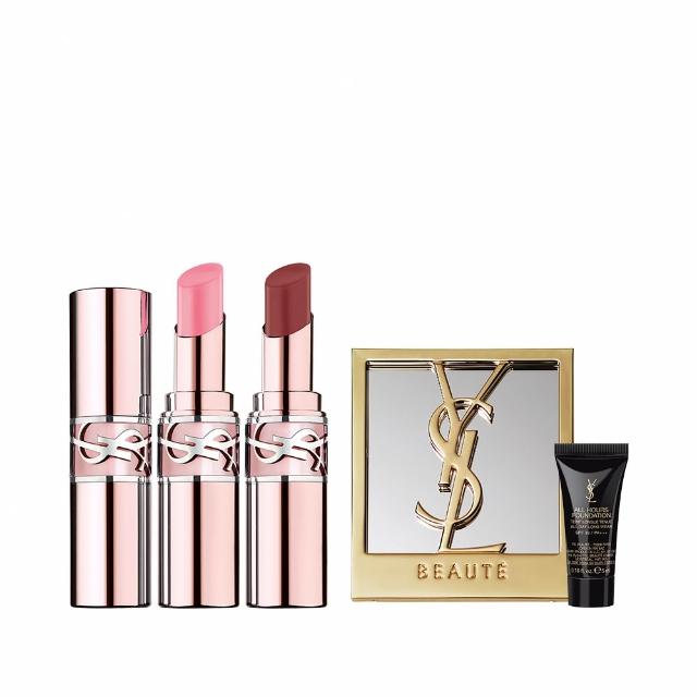 【YSL】官方直營 情挑誘光潤唇膏2入組(水潤唇膏/精品潤唇膏/護唇膏)