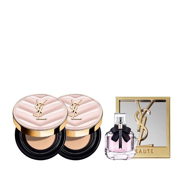 聖羅蘭超模光感氣墊，輕盈服帖不暗沉，擁有自然光采與完美遮瑕力，適合日常與特殊場合使用。內含高遮瑕力粉底與柔焦光澤，打造無瑕透亮肌膚。簡易按壓設計，方便攜帶與使用，適合所有膚質。