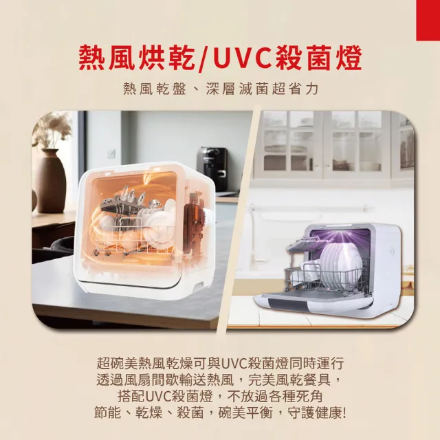 【TOSHIBA 東芝】4人份免安裝UVC烘乾超碗美洗碗機(DWS-34ATW) 限時送SASSOON等離子吹風機