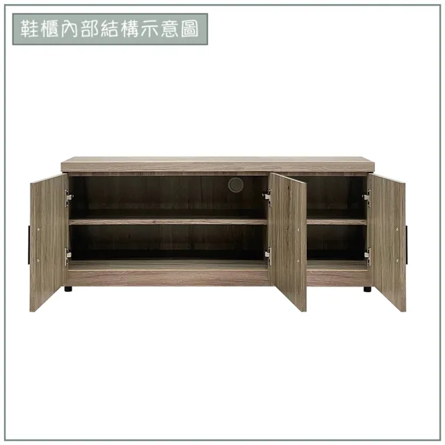 【唯熙傢俱】托比灰橡色4尺座式鞋櫃(玄關櫃 鞋櫃 座式鞋櫃 收納櫃 置物櫃)