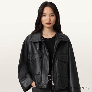 【ALLSAINTS】CLAY 寬鬆羊皮騎士皮衣-黑 W109LD(寬鬆版型)
