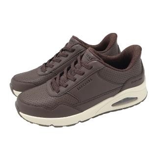 【SKECHERS】休閒鞋 Uno Slip-Ins 男鞋 棕 米白 氣墊 緩衝 彈性鞋帶 183023CHOC
