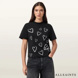 【ALLSAINTS】LORNA LISA 純棉愛心圖鴉短袖T恤 W079JE(常規版型)