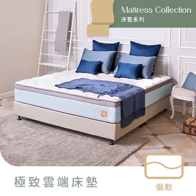 【Derek 德瑞克名床】台灣製雙人天絲抗干擾乳膠獨立筒床墊5x6.2尺x30cm-極致雲端床墊