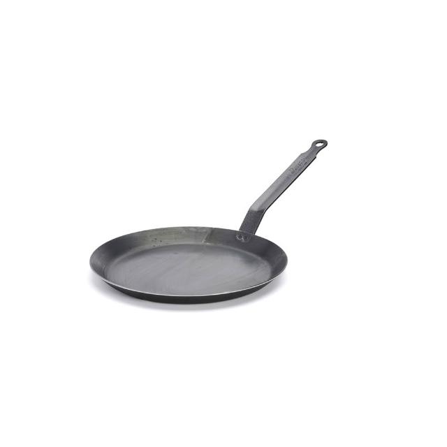 【de Buyer 畢耶】『輕礦藍鐵系列』傳統單柄可麗餅鍋24cm/鐵鍋
