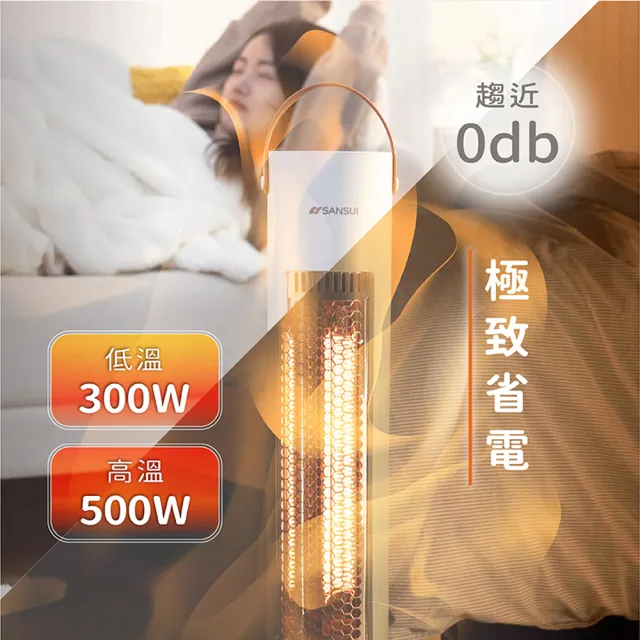 【SANSUI 山水】瞬熱擺頭遠紅外線碳素電暖器 SH-W500/SH-G500(自動擺頭 露營 防護斷電)