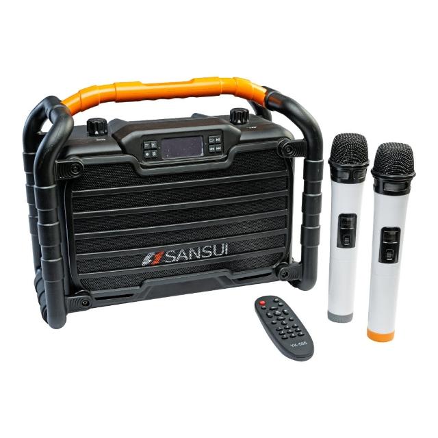 SANSUI山水 SS2-K55 SANSUI山水 SS2-K55 是一款專業級的卡啦Ok喇叭,具備強大的重低音表現與藍芽無線功能,適合室內外各類演唱會與活動使用。採用黑色系設計,兼具時尚與穩重感,並具備防潑水功能,提升使用安全性。產品尺寸為 18(W) * 30(H) * 36(D) cm,重量 4.24KG,內附遙控器、無線麥克風*2、電源供應器與麥克風支架*2,提供完整的使用體驗。產品透過 NCC 認證與 BSMI 許可,保固為 1 年,是追求音質與便利性的理想選擇。