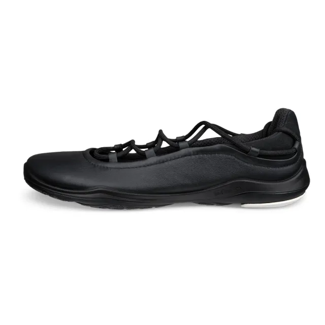 【ecco】BIOM LITE TR W 健步都會舒適皮革芭蕾舞鞋 女鞋(黑色 84010351052)