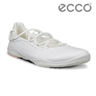 【ecco】BIOM LITE TR W 健步都會舒適皮革芭蕾舞鞋 女鞋(白色/冰白色 84010353098)