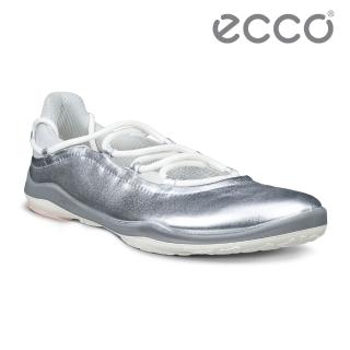 【ecco】BIOM LITE TR W 健步都會舒適皮革芭蕾舞鞋 女鞋(銀色/水泥灰 84010361703)