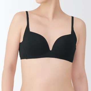 【MUJI 無印良品】女無鋼圈可調整胸型胸罩(黑色/摩卡棕/淺米/煙燻粉)