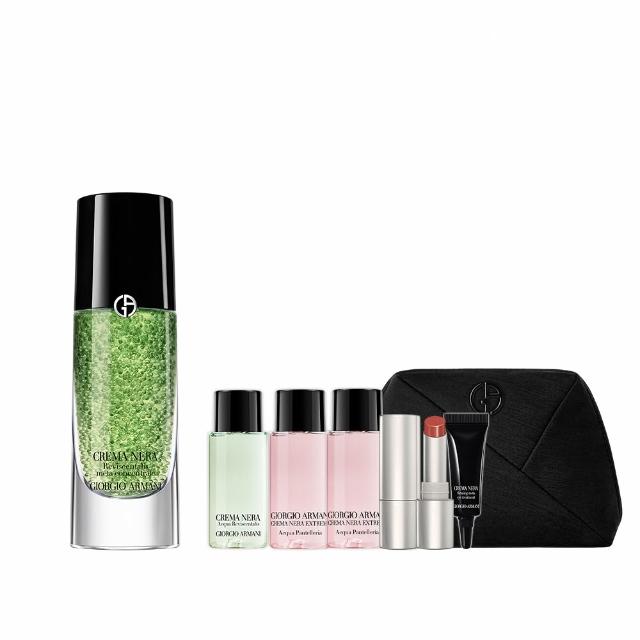 GIORGIO ARMANI亞曼尼 黑曜岩新生奇蹟綠晶萃，為日本製精華液，適用於臉部與眼部，適合各種膚質，儲存期限為3年。此產品為平行輸入貨源，價效比高，適合追求高品質護膚的成人使用。