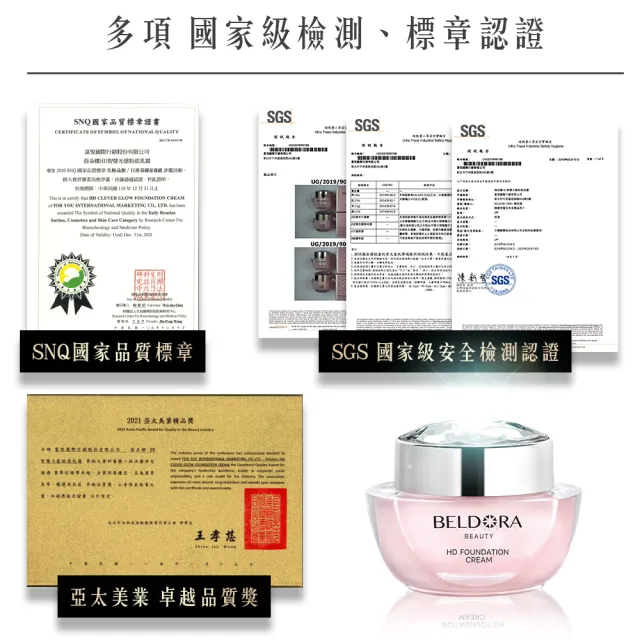 【BELDORA 蓓朵娜】HD智慧光感粉底乳霜2入組(粉鑽瓶EX30gx2)花甲少年節目推薦