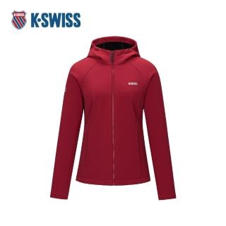 【K-SWISS】連帽梭織外套 Woven Jacket 休閒 女外套 紅色 1913367-653
