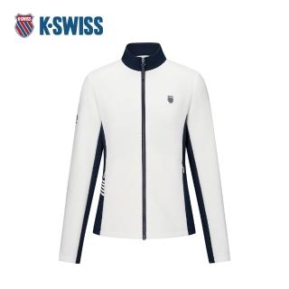 【K-SWISS】60週年限量款 立領外套 Knit Jacket 休閒 女外套 白色 1913318-115
