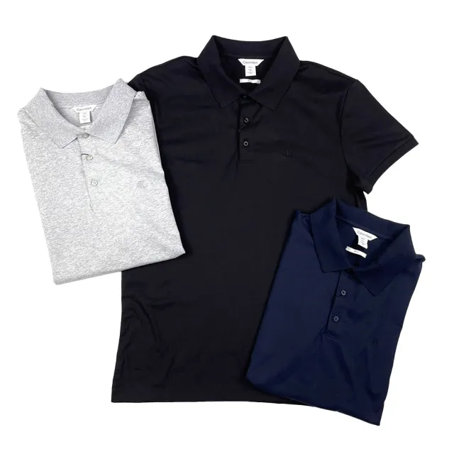 【Calvin Klein 凱文克萊】Calvin Klein polo衫 棉質 刺繡logo 短袖 CK 大尺碼 白色上架(polo衫 短袖9833)