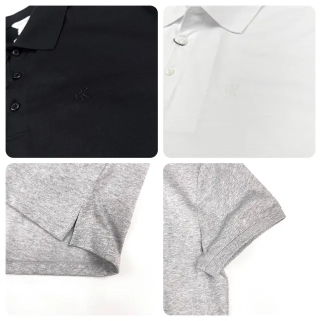 【Calvin Klein 凱文克萊】Calvin Klein polo衫 棉質 刺繡logo 短袖 CK 大尺碼 白色上架(polo衫 短袖9833)