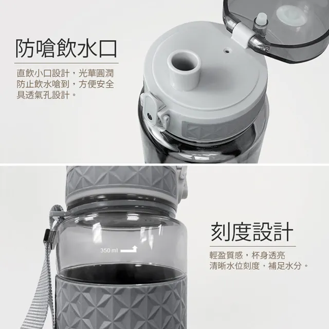 【GREEN BELL 綠貝】果漾彈蓋水壺500ml3入組(運動 提手 耐高溫 防漏 止滑 寬口 輕量 SGS)