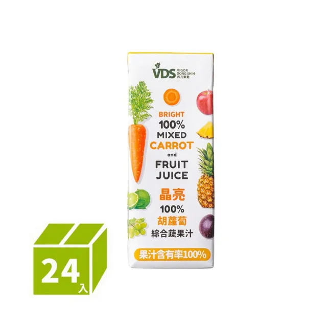 【VDS 活力東勢】晶亮胡蘿蔔綜合蔬果汁200ml x24瓶/箱(利樂包)