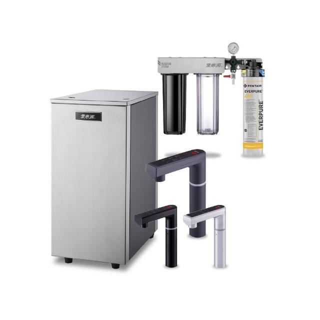【愛惠浦】雙溫櫥下型 HS288T PLUS觸控熱飲機+PURVIVE Trio-4H2三道式生飲淨水器(前置樹脂+PP)