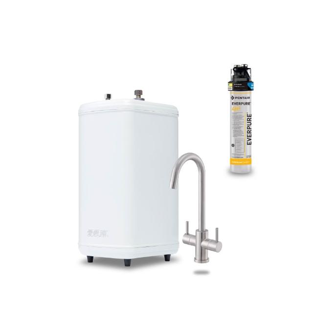 Everpure愛惠浦 H188 Everpure愛惠浦 H188 熱水飲水機,結合 PURVIVE Trio-4H2 精密濾芯淨水系統,提供 RES-800 前置濾芯及 4H2 主濾芯,過濾汙垢及細菌,確保健康飲水。容量5公升以上,熱飲機尺寸 H40xW17.8xD24.8cm,淨水器 H51xW42xD14cm,臺灣原裝生產,3年以上保固,公司貨 BSMI許可 R63008,適閤家庭辦公室使用,提升飲水品質與便利性。