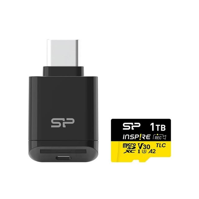 【SP 廣穎】1TB Inspire microSDXC Card TLC 空拍機、GoPro、insta專用附讀卡機