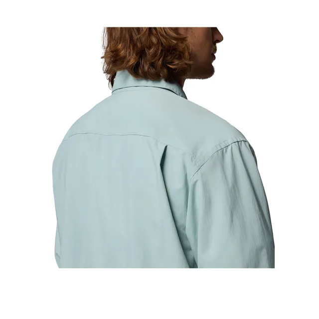 【Columbia 哥倫比亞】男款-防曬UPF50涼感長袖襯衫-Chill Creek ™LS Shirt-霧綠色(UAE94050MG/KS)