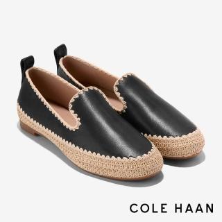 【Cole Haan】CLOUDFEEL ASBURY SLIPON LOAFERS 草編樂福鞋 女款一般楦 黑色(W34991)
