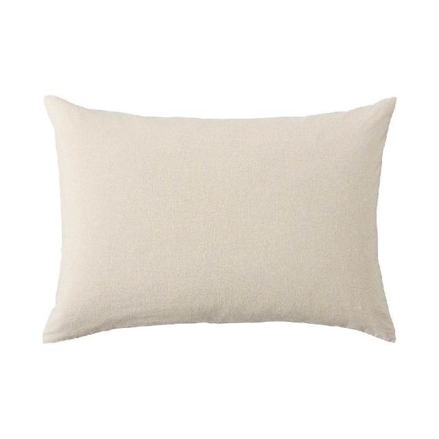 【MUJI 無印良品】柔舒水洗棉枕套/43(灰色/柔白/深藍/淺米)