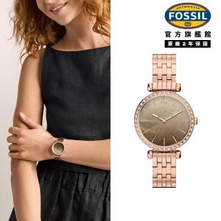 【FOSSIL】Tillie Mini女錶 玫瑰金不鏽鋼錶帶 36 MM BQW8049