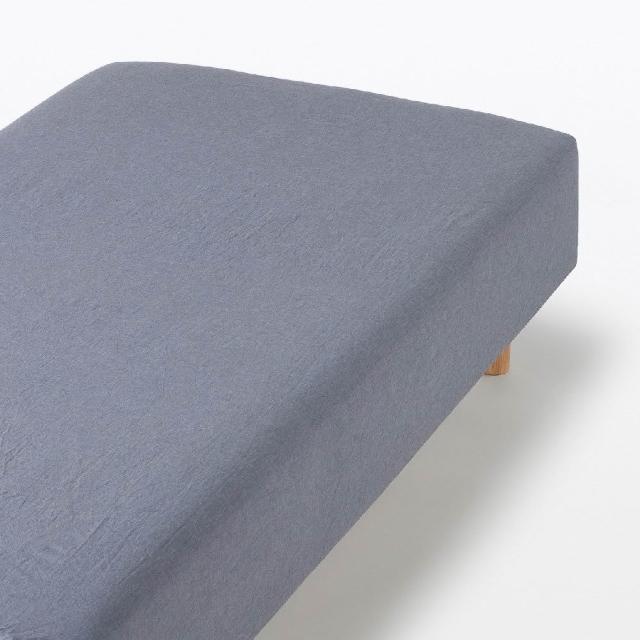【MUJI 無印良品】柔舒水洗棉床包/D(灰色/柔白/深藍/淺米)