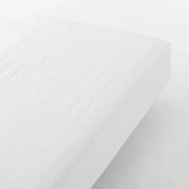【MUJI 無印良品】柔舒水洗棉床包/Q(灰色/柔白/深藍/淺米)
