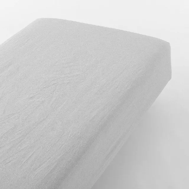【MUJI 無印良品】柔舒水洗棉床包/Q(灰色/柔白/深藍/淺米)