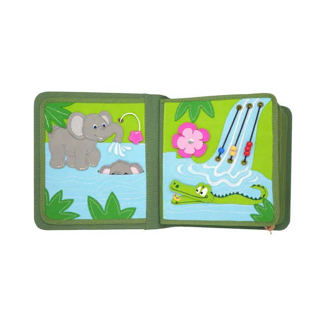 【My First Book】動物冊-熱帶叢林(2y+正版聯名/啟蒙玩具/蒙特梭利/布書/寶寶互動學習)