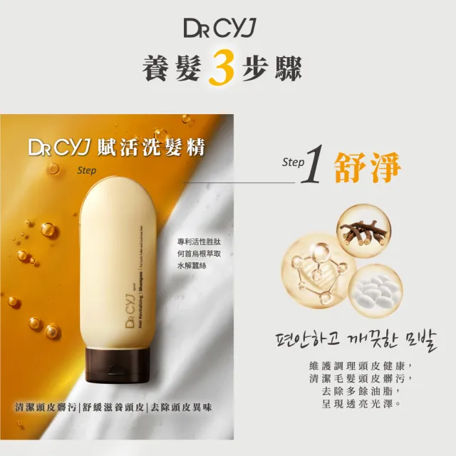【DRCYJ官方直營】胜肽賦活洗髮精150mlx3入組