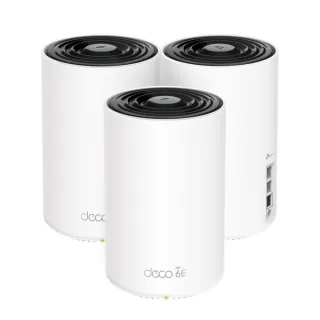【TP-Link】WiFi 6E AXE5400 三頻 2.5G 真Mesh 無線路由器 分享器(透天厝首選/Deco XE75 Pro 三入組)