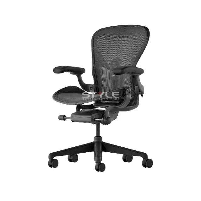 【Herman Miller】Aeron 全功能 - 石墨黑｜B SIZE｜世代家具｜原廠授權代理商(人體工學椅/電腦椅/辦公椅)