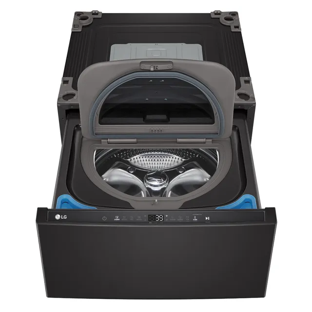 【LG 樂金】家電快配22+2公斤TWINWash◆AI熱泵蒸洗脫烘滾筒洗衣機+蒸洗脫迷你洗◆黑WD-S22FHDB+WT-SD250HB