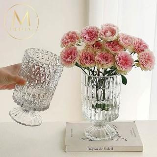 【Floral M】法式璀璨星鑽水晶玻璃花瓶(花瓶/插花/玻璃瓶/花器/花盆/陶瓷花瓶/桌面擺飾/居家裝飾)